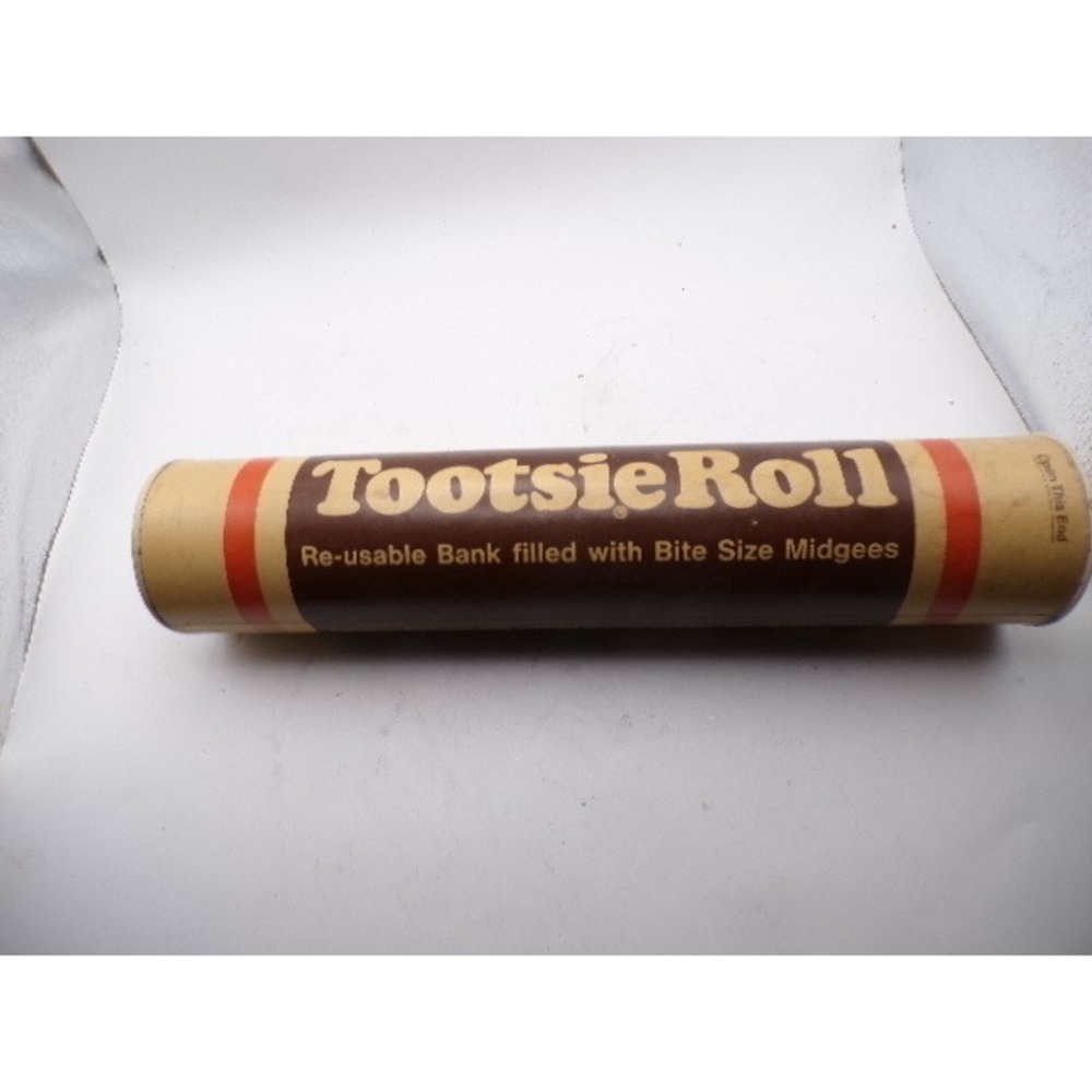 Tootsie Roll Reusable Bank‎ Came with Bite Size Midgees Candy Tube Empty